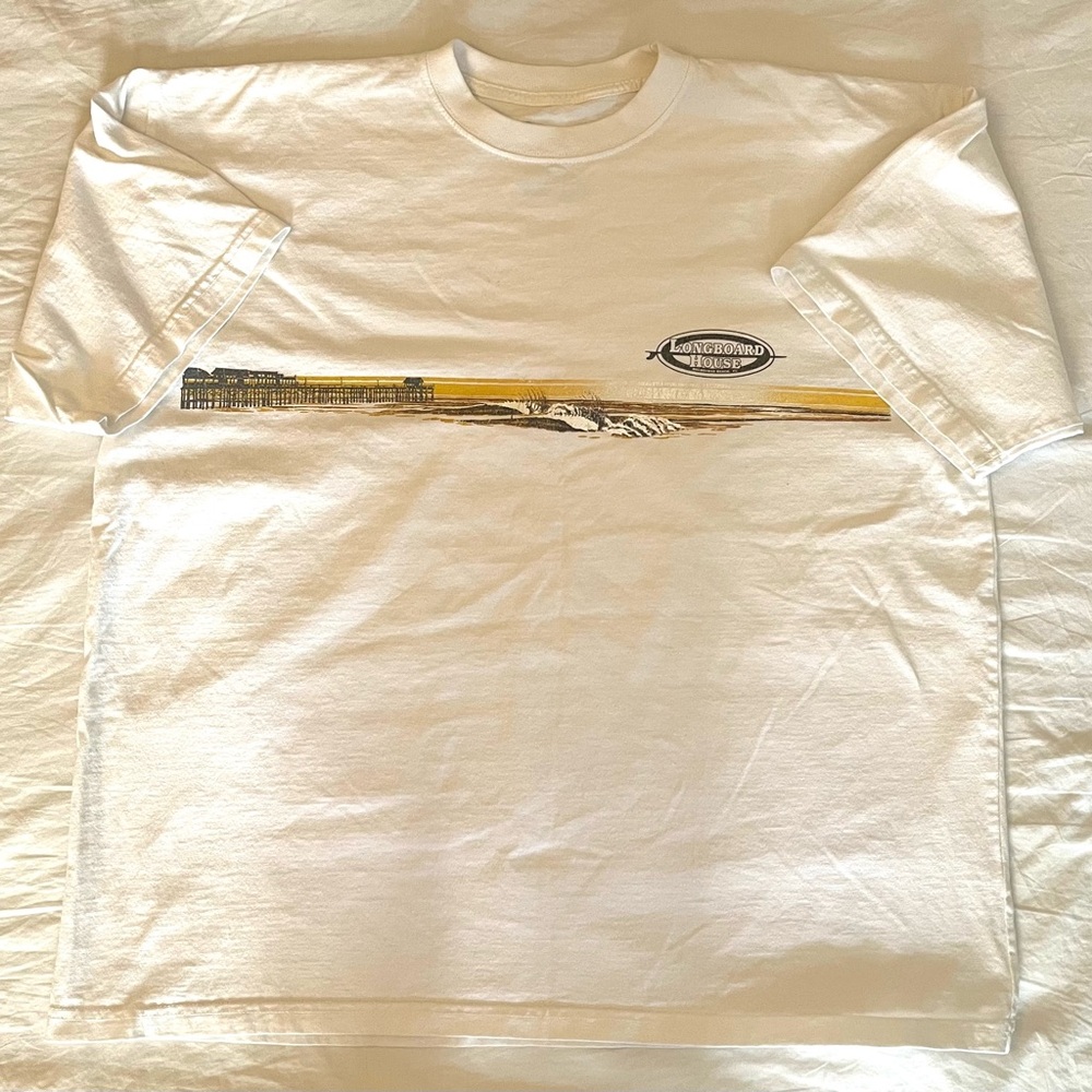 Longboard House White Graphic Tee Go Barefoot
